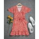 Showy Print Short Sleeve Mini Dress