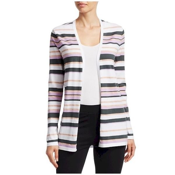 Open Front Striped Cardigan