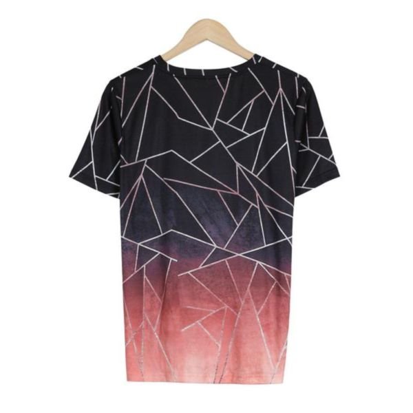 Attractive Print V-Neck Short Sleeve Top