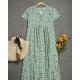 Green Garden Retro Print Pocket Prairie Dress