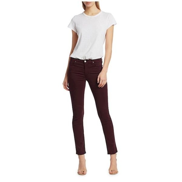 Sateen Mid Rise Cigarette Jeans