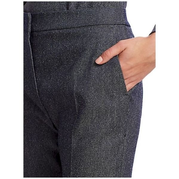 Denim Effect Wool Slim Pants