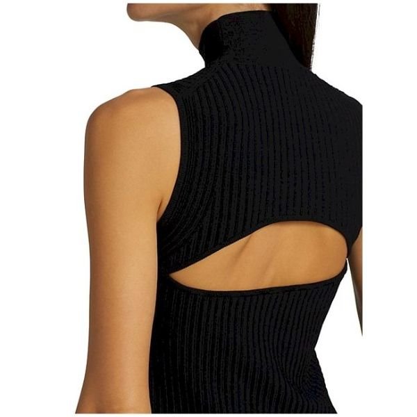 White Label Sleeveless Ribbed Turtleneck Sweater