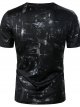 Men's  T-Shirt Short Sleeve Daily Slim Tops Round Neck Black Gold