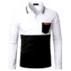 Men's Golf Shirt Color Block Button-Down Long Sleeve Street Tops Sportswear Casual Fashion Comfortable White