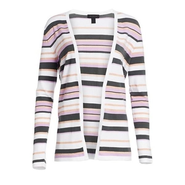 Open Front Striped Cardigan