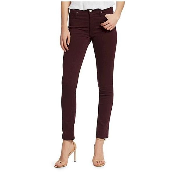 Sateen Mid Rise Cigarette Jeans