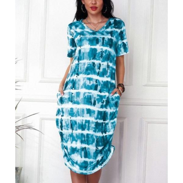 Tie Dye Print Midi Dress