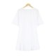 White Plain Ruffle Cuff And Hem Short Sleeve Mini Dress