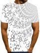 Men's 3D Graphic T-Shirt Print Short Sleeve Daily Tops Streetwear Round Neck White