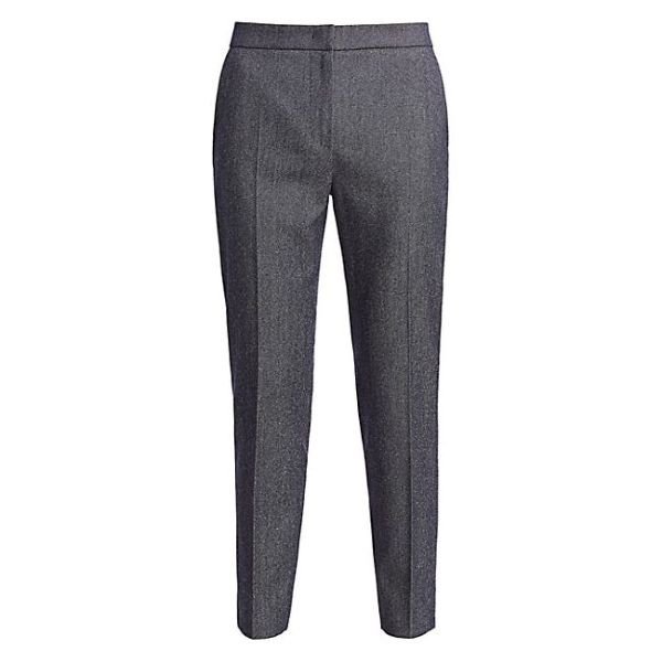 Denim Effect Wool Slim Pants