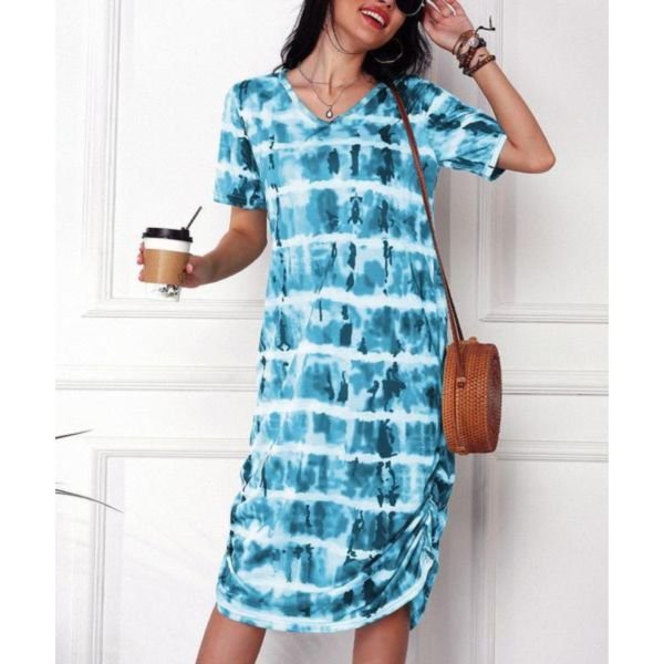 Tie Dye Print Midi Dress