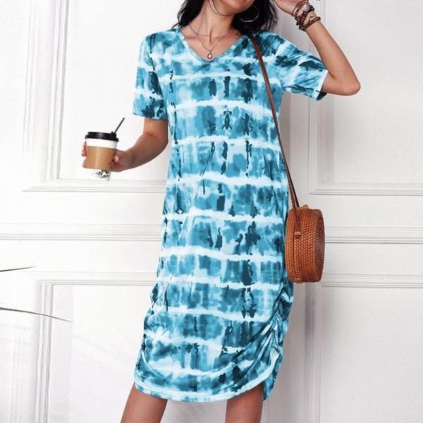 Tie Dye Print Midi Dress