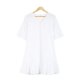 White Plain Ruffle Cuff And Hem Short Sleeve Mini Dress